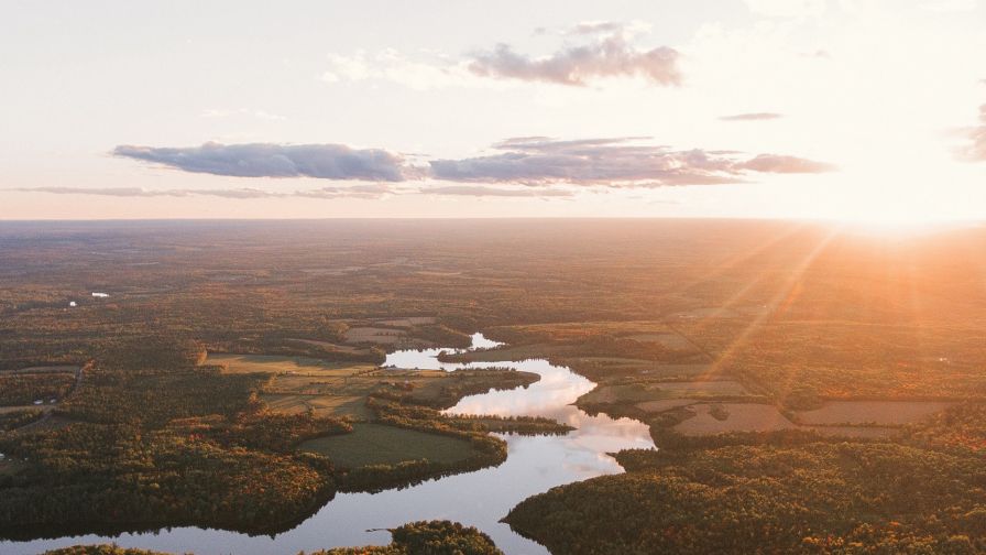 River aerial view HD Wallpaper