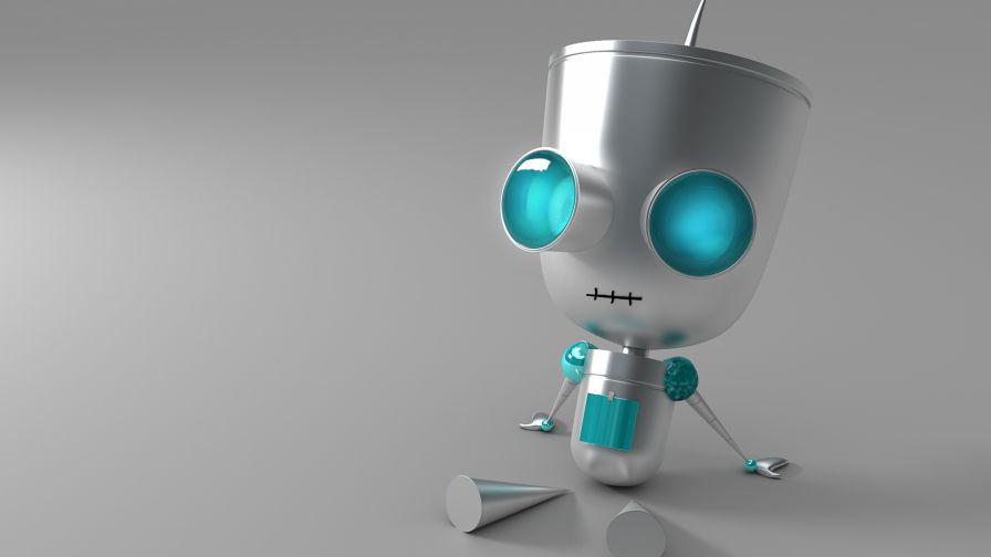 Robot with blue eyes HD Wallpaper