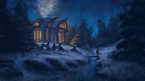 Scary animated house HD Wallpaper