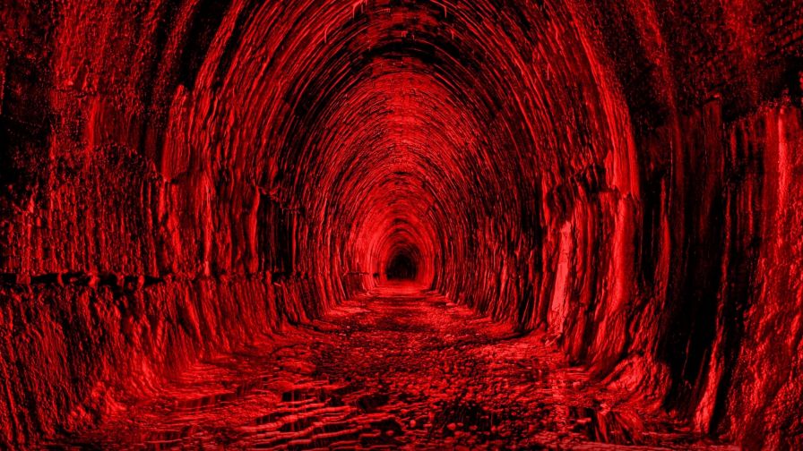Scary red tunnel HD Wallpaper