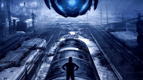 Sci-fi railway HD Wallpaper