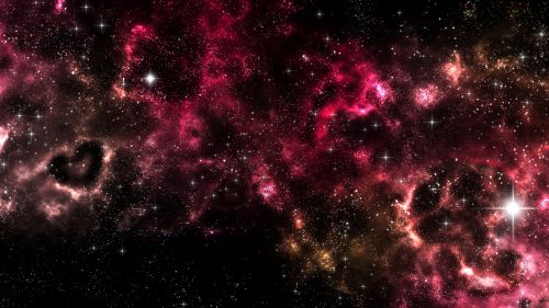 Shiny stars at a red space HD Wallpaper