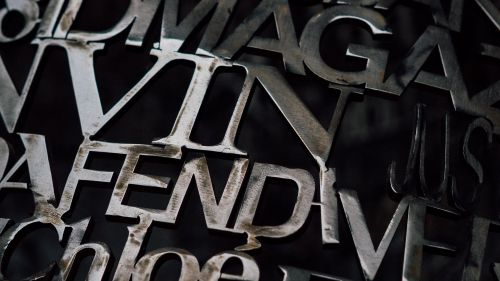 Silver metallic letters HD Wallpaper