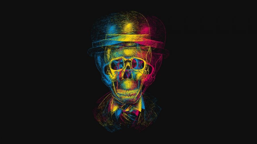 Skull anaglyph HD Wallpaper