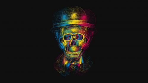 Skull anaglyph HD Wallpaper