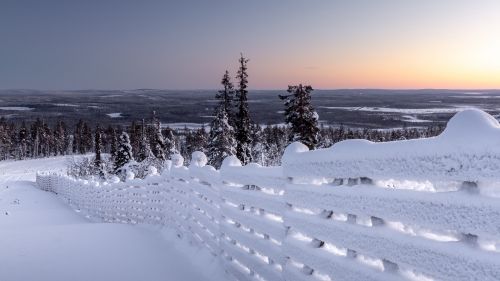 Snow over a fence HD Wallpaper