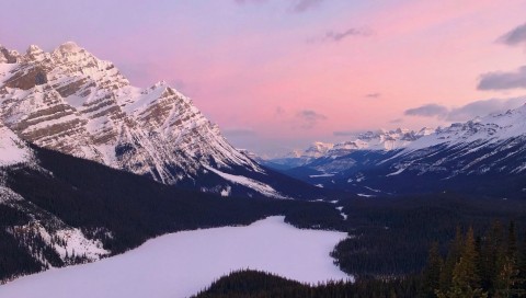 Snowy mountains landscape HD Wallpaper