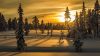Snowy sunset HD Wallpaper