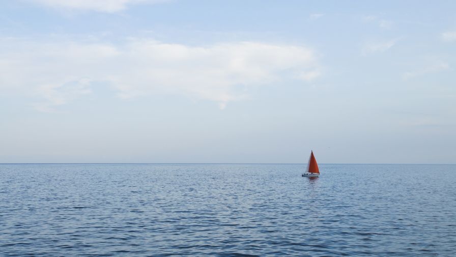 Solitary Sailboat