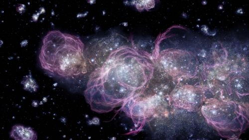 Space Full of Galaxies HD Wallpaper