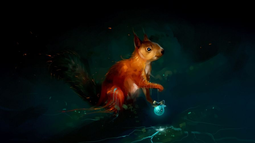 Squirrel painting HD Wallpaper