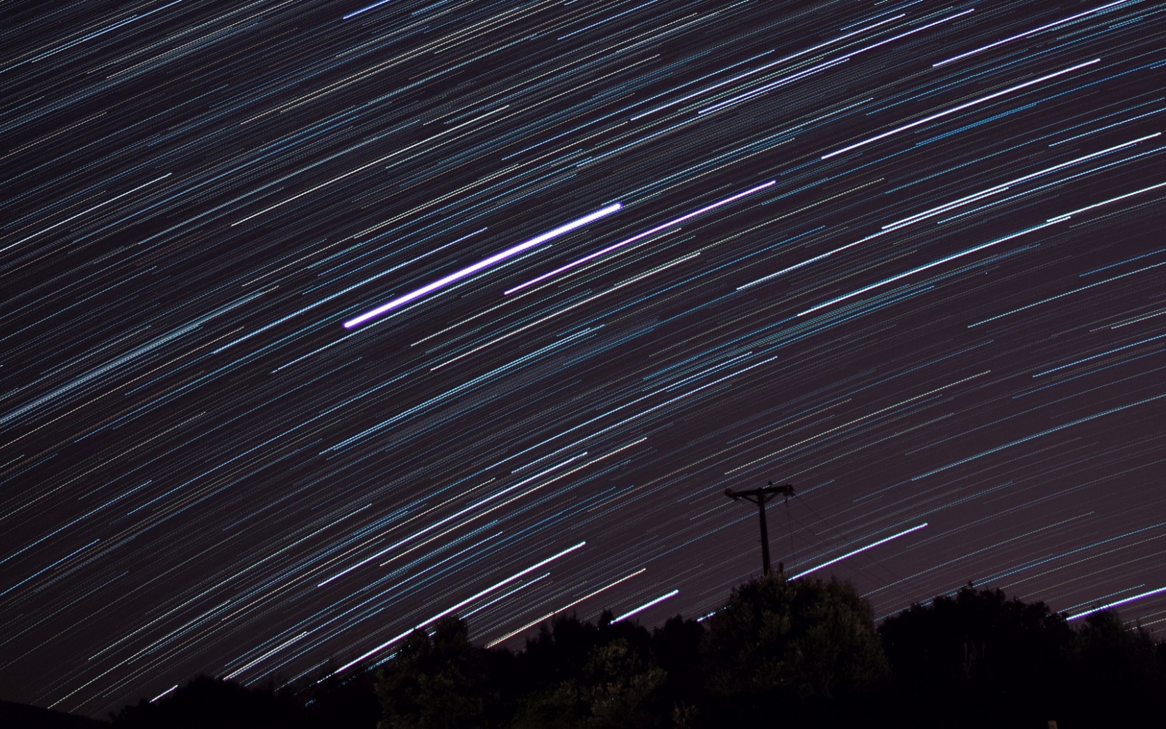 Star trails over the night HD Wallpaper