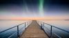 Starry sky over the pier HD Wallpaper