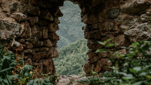 Stone cave entrance HD Wallpaper