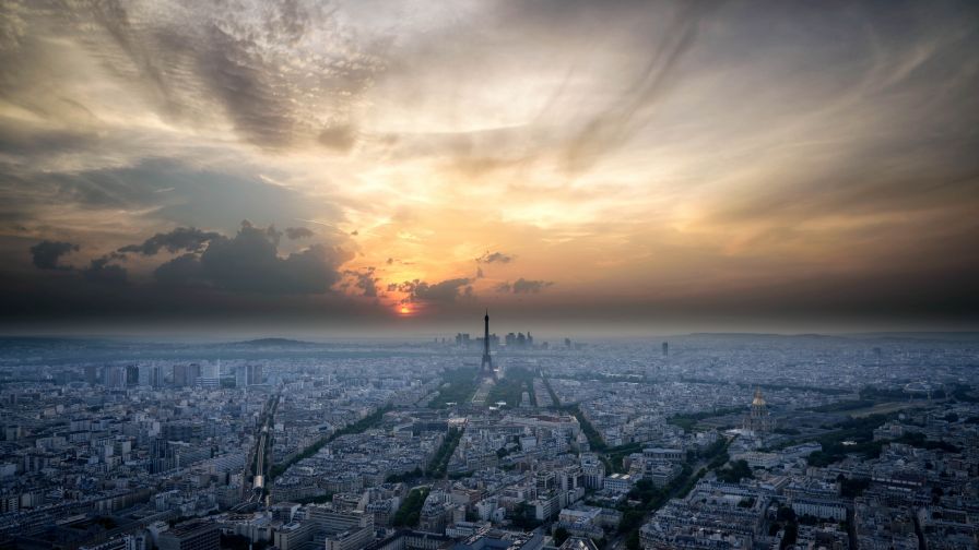 Sunset at Paris HD Wallpaper