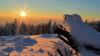 Sunset over the snow HD Wallpaper