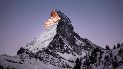 Switzerland snowy mountain HD Wallpaper