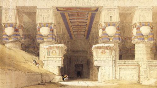 The Facade Of The Temple Of Hathor At Dendera HD Wallpaper