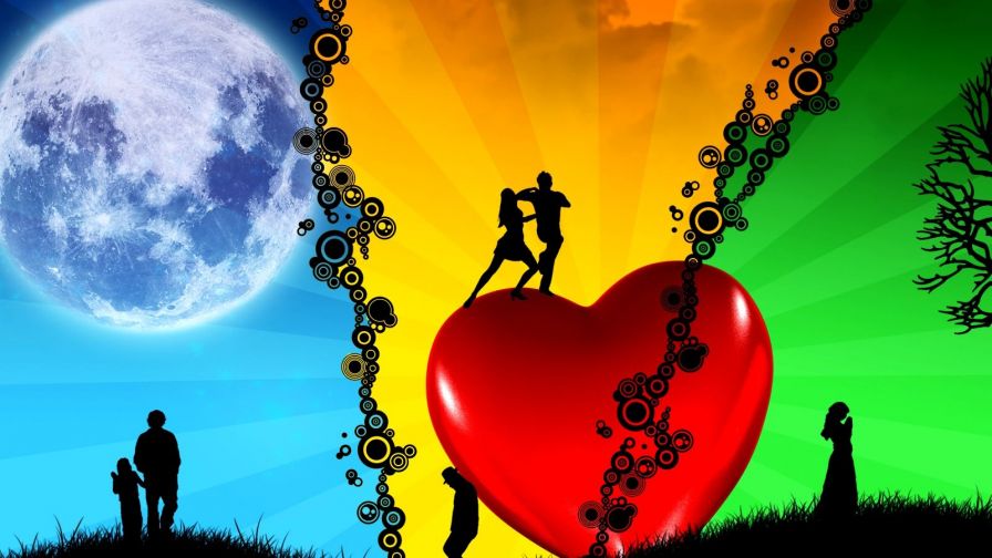 Three Way Love Hd Wallpaper for Desktop and Mobiles