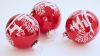 Three White-and-red Christmas Tree Printed Baubles HD Wallpaper