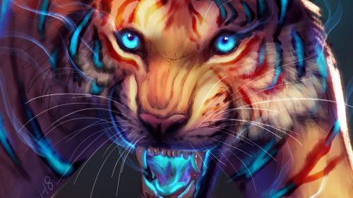 Tiger's glowing smile HD Wallpaper