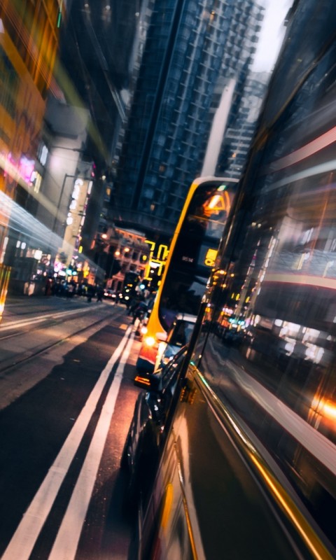 Traffic city lights HD Wallpaper
