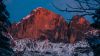 Twilight over a snowy mountain HD Wallpaper