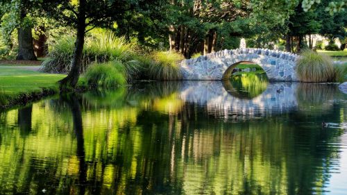 Unique Old Stone Arched Bridge Lake HD Wallpaper