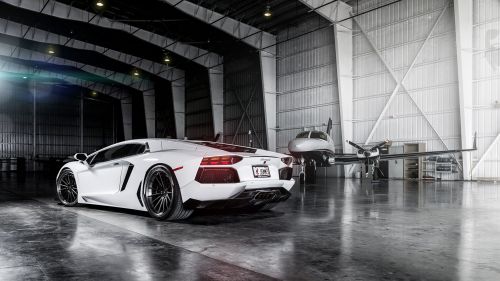 White Lamborghini Aventador Full Hd Wallpaper for Desktop and Mobiles