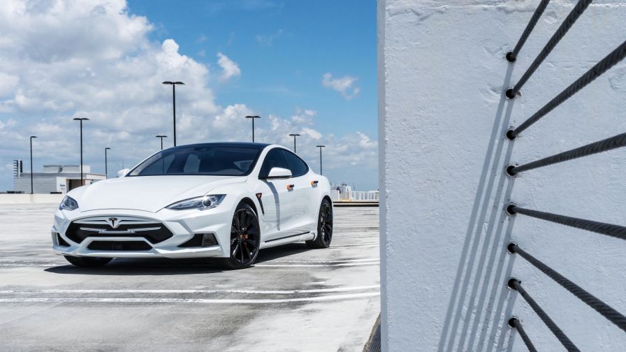 White Tesla S HD Wallpaper