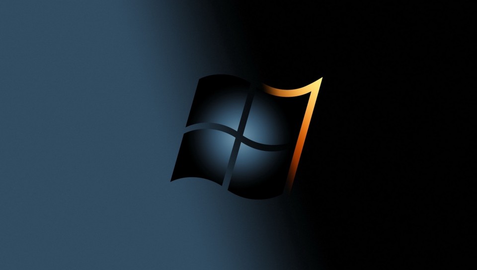 Windows 7 Black and yellow logo HD Wallpaper