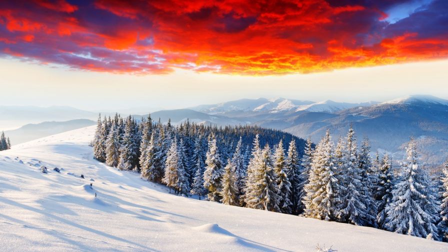 Winter mountains HD Wallpaper