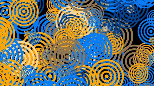 Yellow and blue circle patterns HD Wallpaper