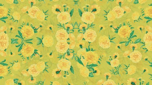 Yellow flowers pattern HD Wallpaper