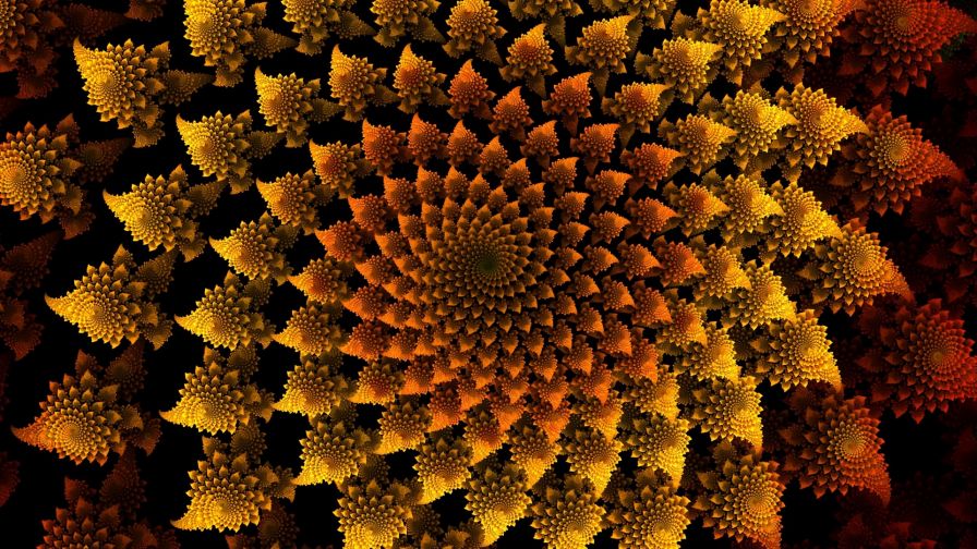 Yellow fractal patterns HD Wallpaper